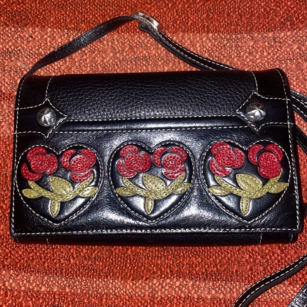 Brighton Cross Body Wallet On String Strap Leather - image 1